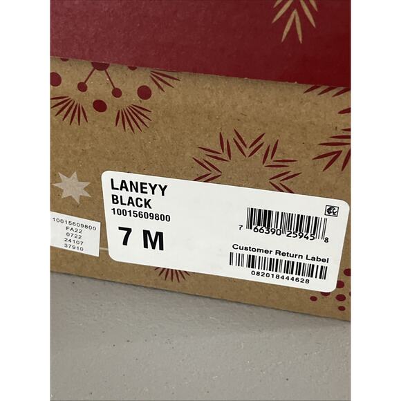 Style & Co Leather and Faux Fur Slippers Womens 7 Black Slip On Slides Cushioned - Picture 6 of 8